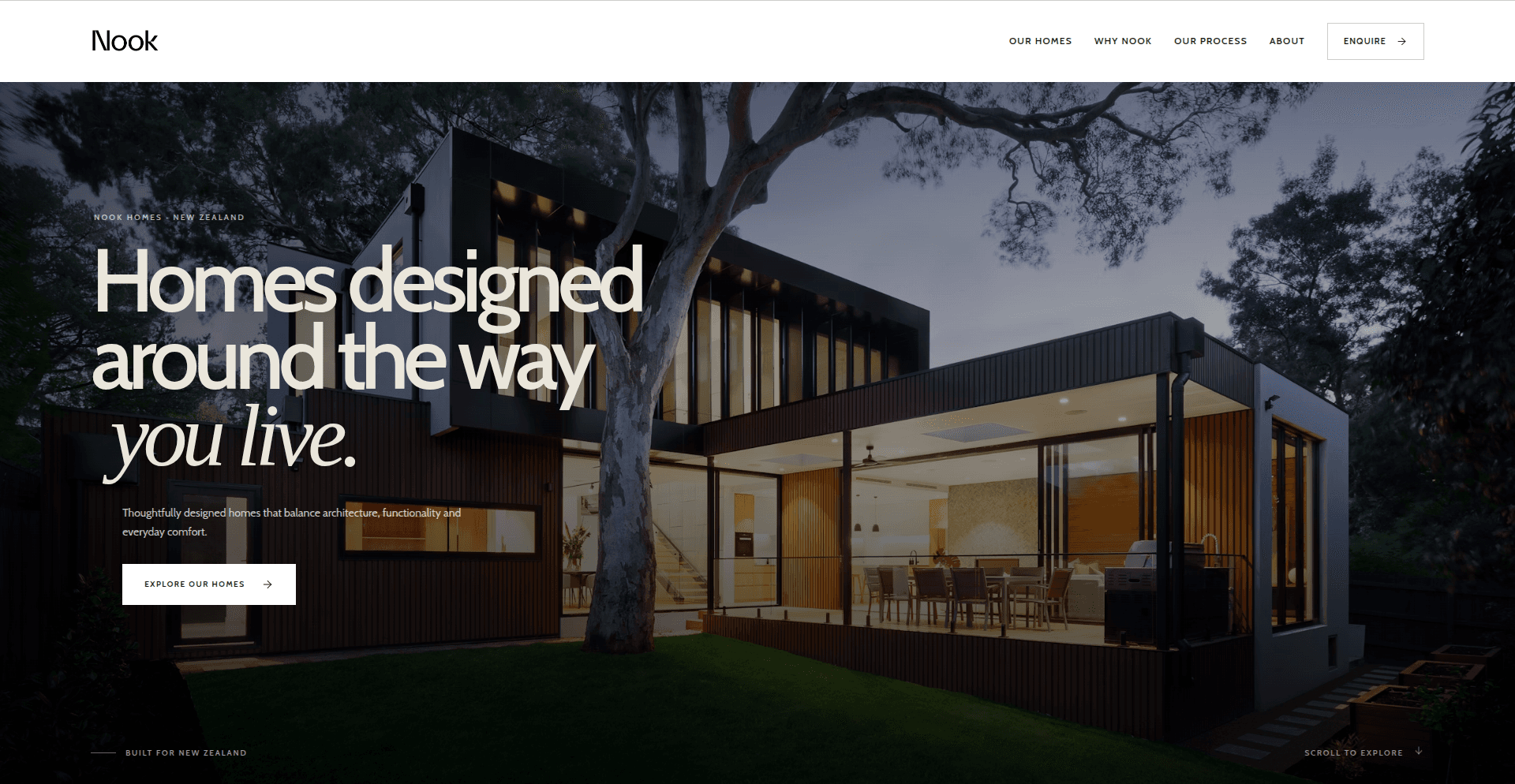NOOK Homes project interface