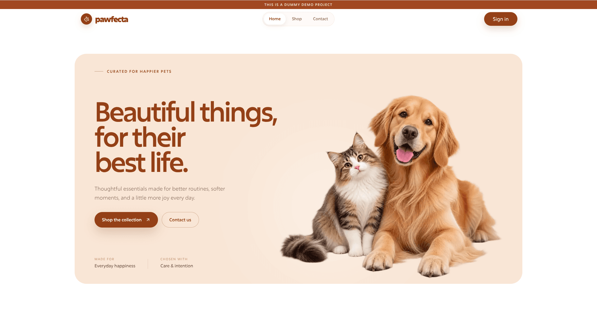 Pawfecta project interface